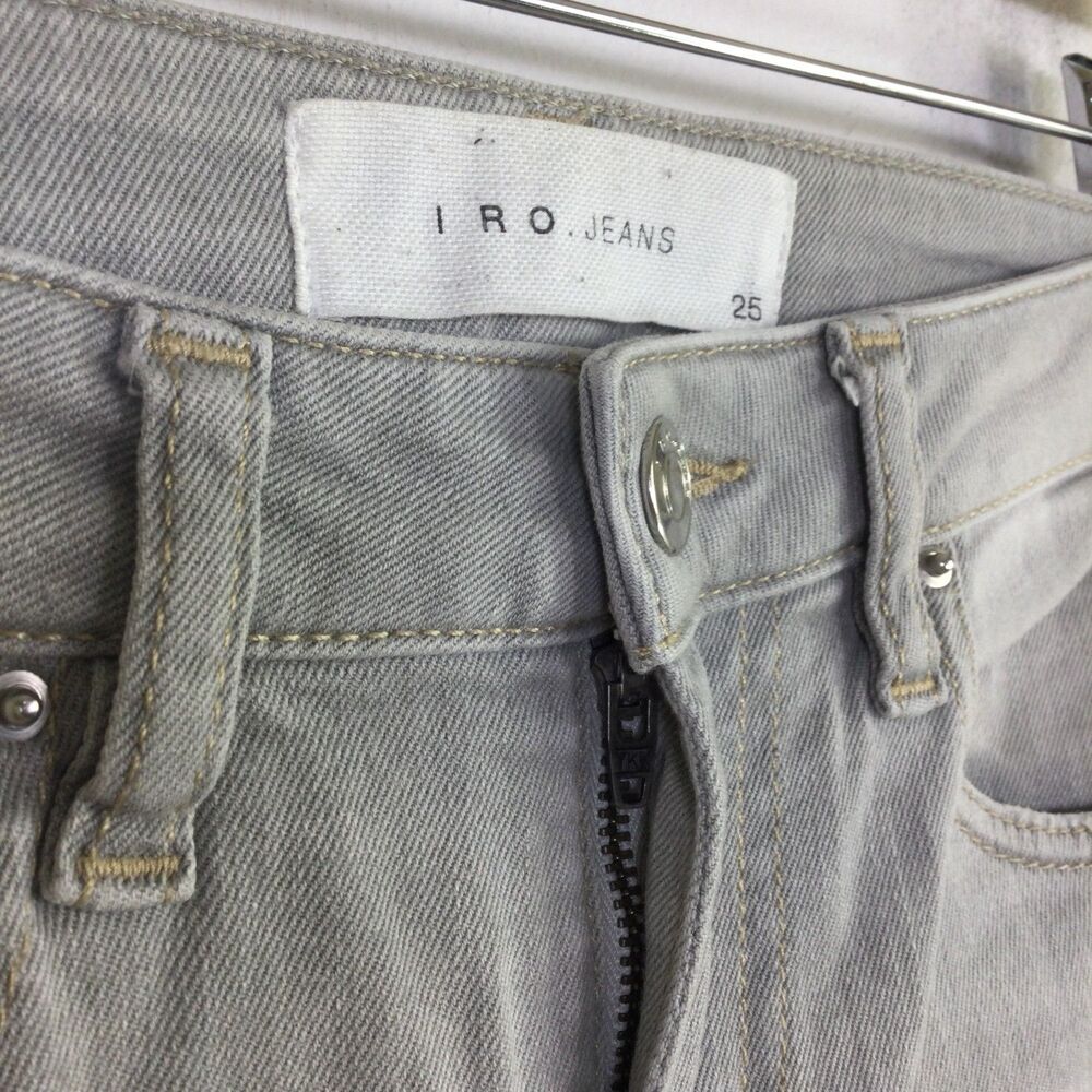 IRO Womens Skinny Jeans Denim Stretch Regular Fit Light Wash Gray Size 25 - Picture 5 of 14
